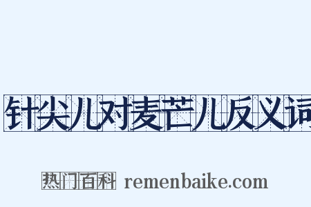 针尖儿对麦芒儿反义词是什么意思的图片